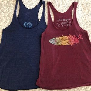 Grizzly love racer bank yoga tank tops sz sm/m